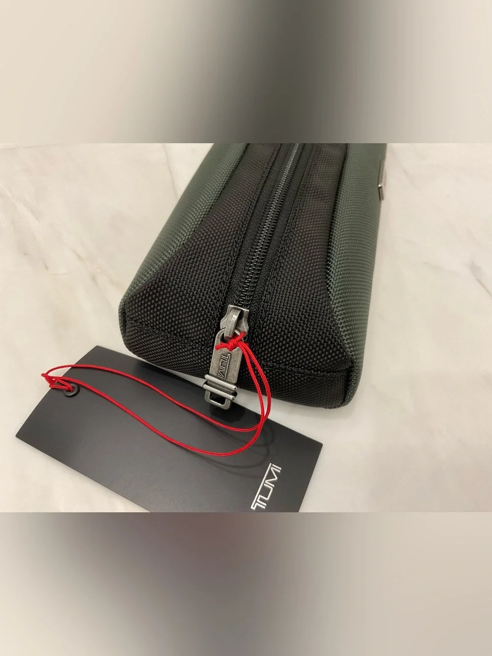NEW - TUMI Zippered Ballistic Nylon Pencil Case - Cord Pouch - SPRUCE GREEN